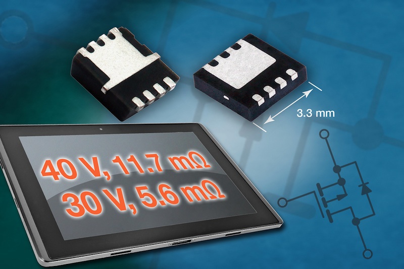 Vishay expands Gen III P-channel offering with PowerPAK -40 V and -30 V MOSFETs