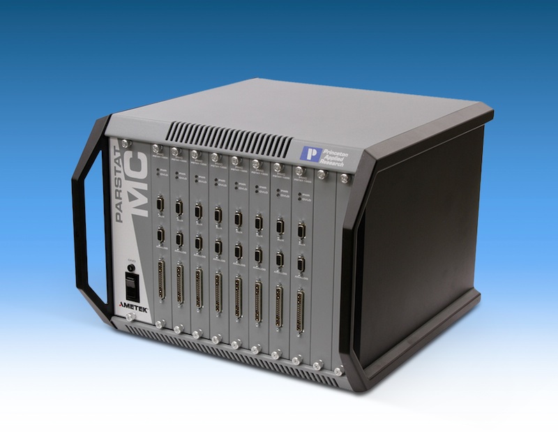 The PARSTAT MC multi-channel potentiostat/galvanostat serves electrochemistry research and testing