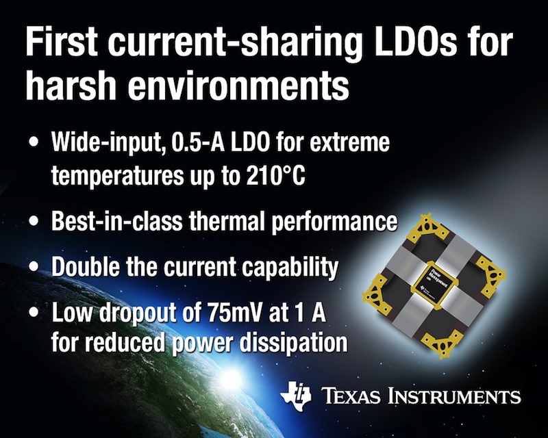 TI unveils first current-sharing LDOs for harsh environments