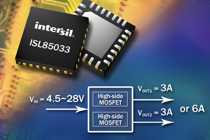 Intersils New Dual Step-Down Regulator Delivers Efficient,  High-Density Power for Industrial, Communications and Consumer Applications