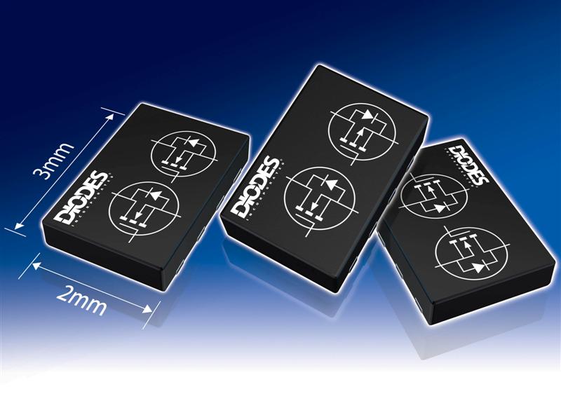 Diodes DFN3020 packaged MOSFETs take 70% less space