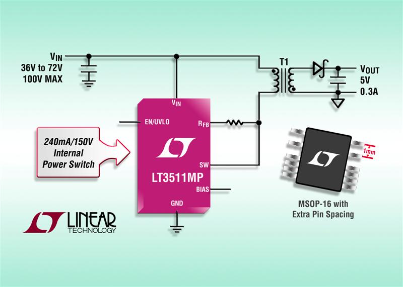 No-Opto 100V Isolated Monolithic Flyback Regulator Operates over a -55C to 150C Junction Temperature Range