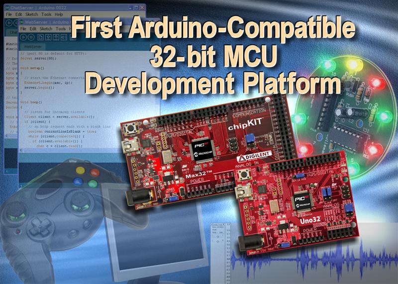 Microchip and Digilent launch first Arduino-compatible 32-bit microcontroller development platform