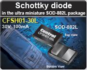 Low VF Schottky diode in space saving SOD-882L package