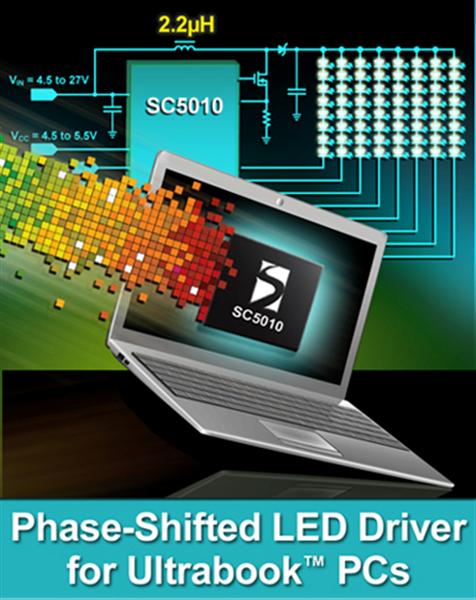 Semtech Brings Phase-Shifted LED Backlight Drive to the Panel for the First Time for Ultrabook and Ultra-Thin Notebooks