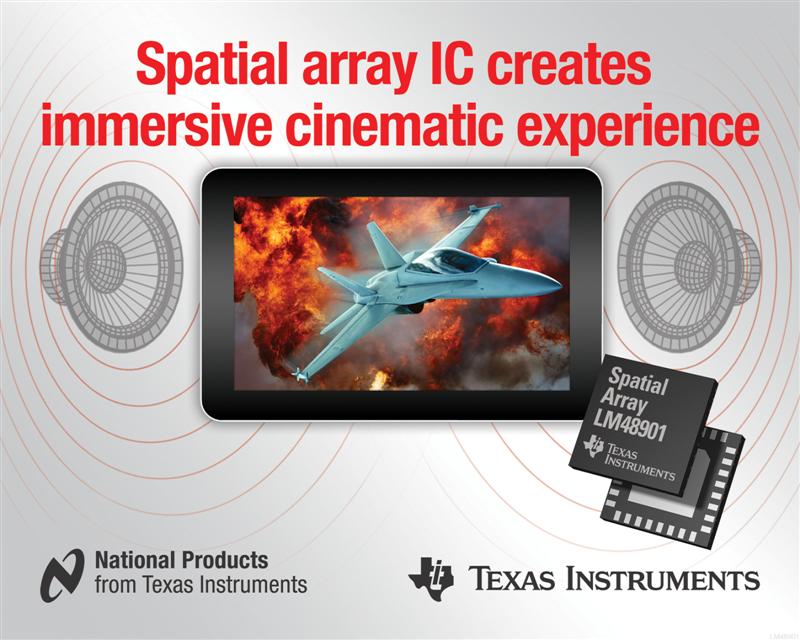 Texas Instruments spatial array IC simplifies audio soundstage design for multi-speaker portable products