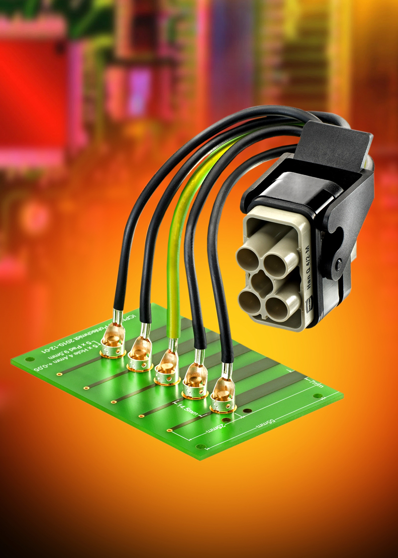 Han-Fast(R) Lock provides simple interface between printed circuit boards and high-current connectors