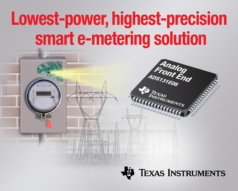 TI provides low-power, high-precision smart e-metering AFEs