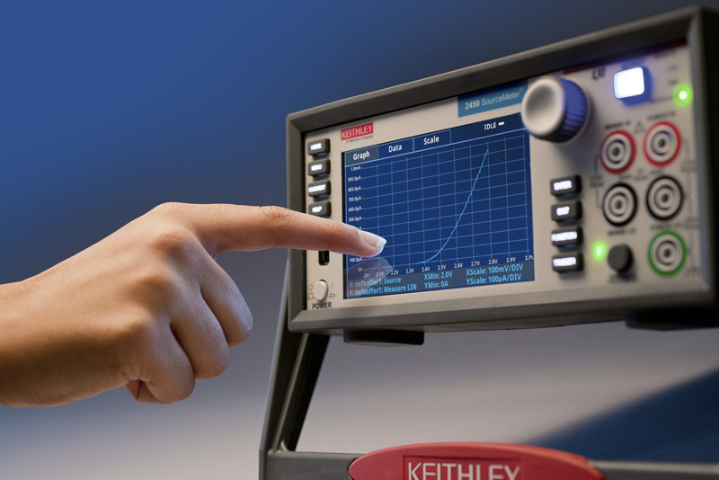 Advanced source measure unit instrument sports an interactive touchscreen display