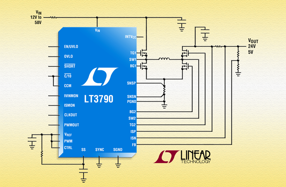 Linear's LT3790 synchronous buck-boost DC/DC controller delivers up to 250W