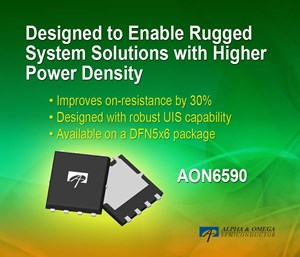 Alpha and Omega Semi's 40V 0.99mOhm MOSFET comes in a DFN5x6 package