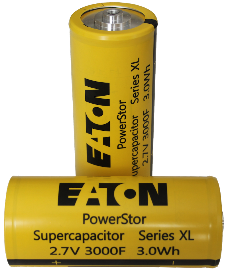 Eaton PowerStor XL60 Series supercapacitors offer long life storage for transportation, lighting, industrial, and grid apps