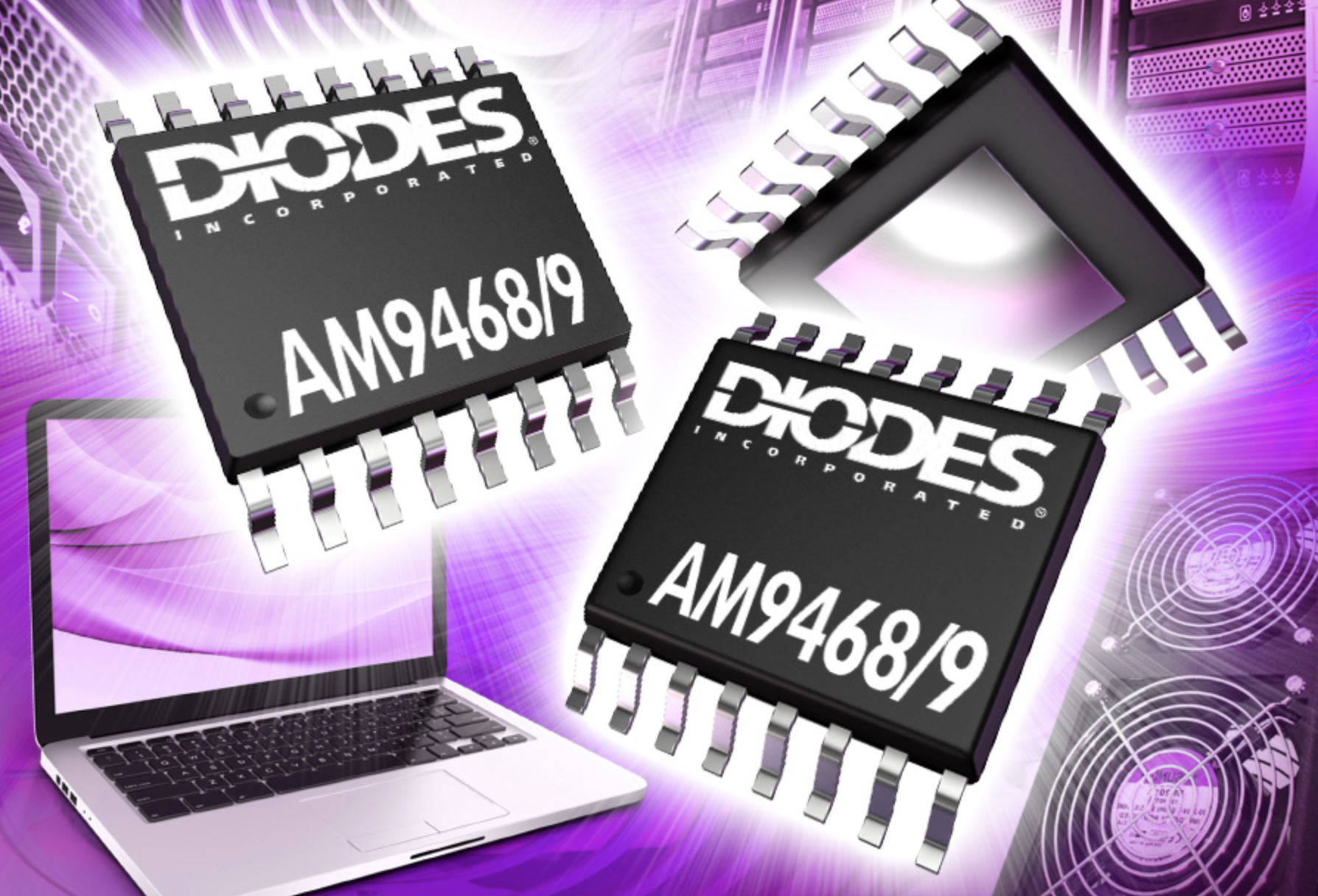 Diode's brushless DC full-bridge motor driver offers PWM or DC-voltage speed control
