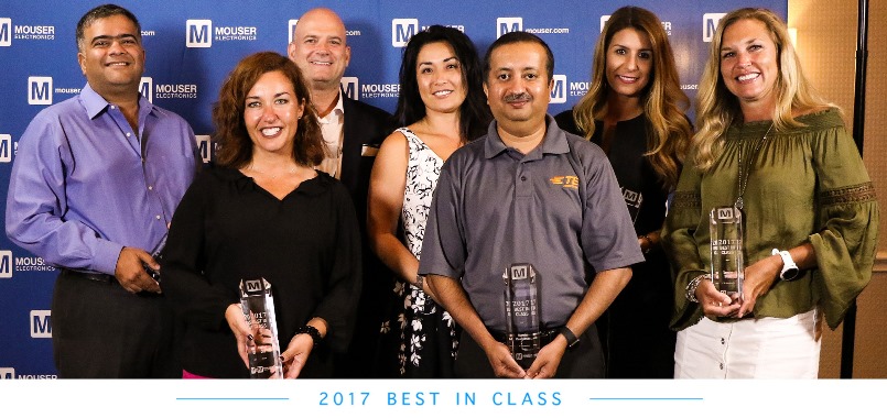 Mouser Electronics Recognizes 2017 Best-in-Class Award Winners