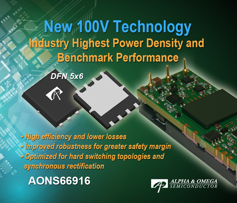 Shield Gate Technology Generation 2 100V 3.6mOhm MOSFET Designed for High-Density Power Supply Solutions