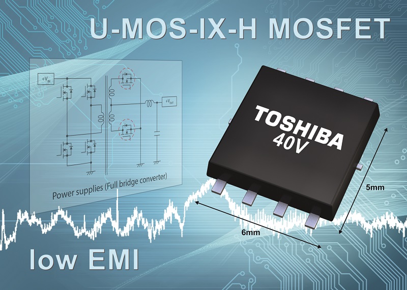 Toshiba Expands Line-up of Latest Generation Trench MOSFETs with Ultra-Compact 40V Device for Low EMI Designs
