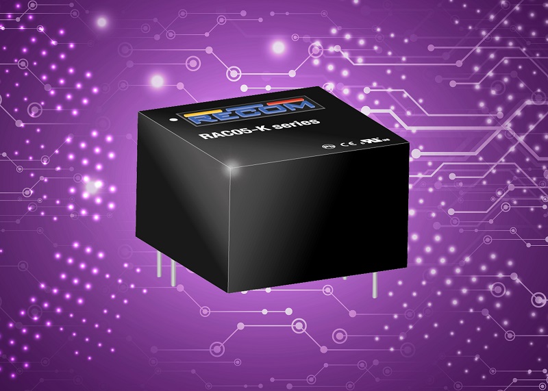 Compact 5W AC/DC Converters Power Energy-Conscious IoT or Industrial Devices