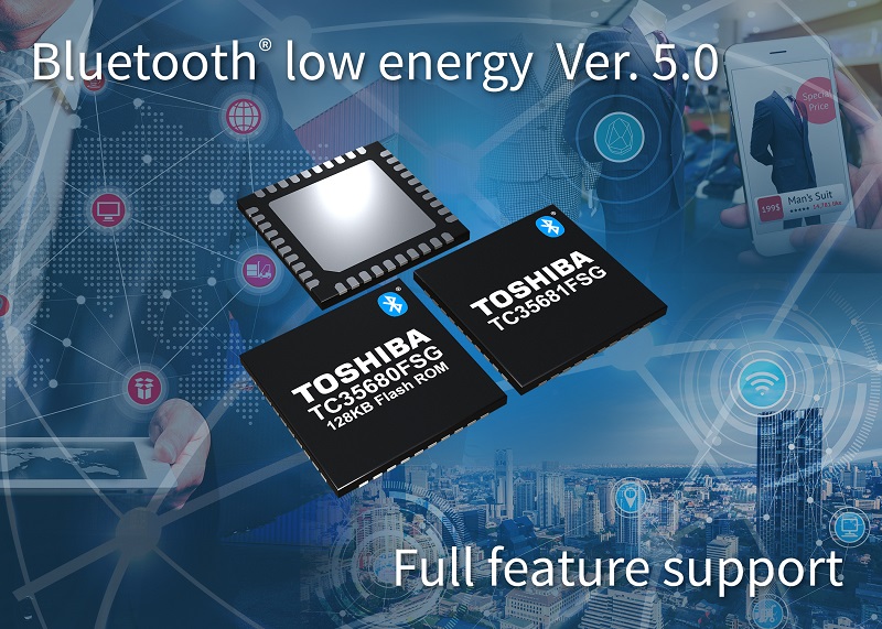 Toshiba launches two new ICs compliant with Bluetooth Ver. 5.0