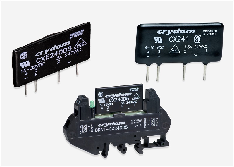 Solid State relays from Sensata Crydom for high density PCB applications now available through TTI, Inc.