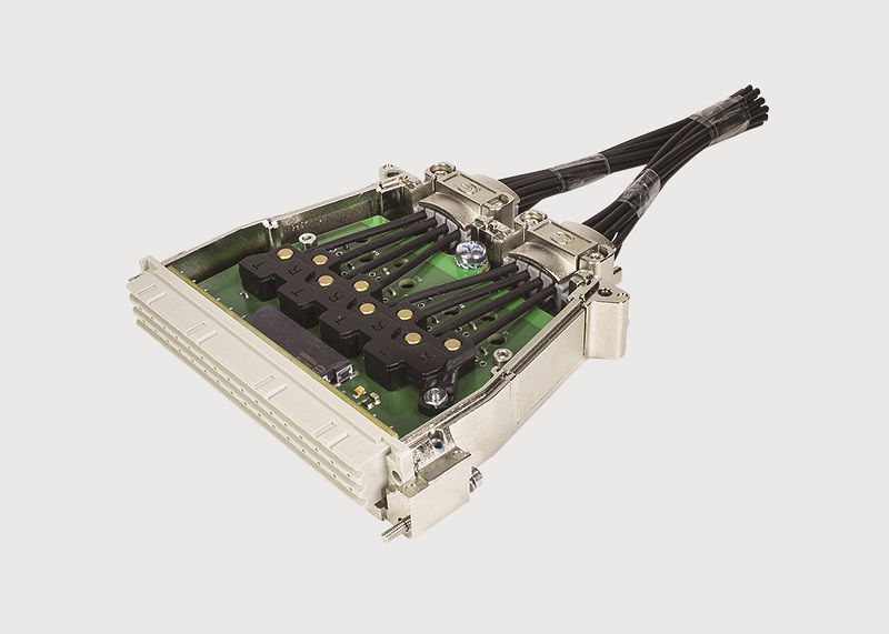 Miniaturised IGBT power interfaces with integrated electro-optic conversion