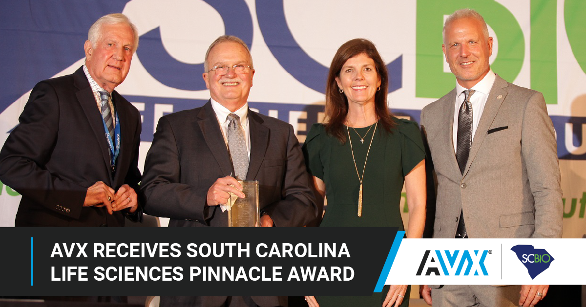 AVX Receives the South Carolina Life Sciences Pinnacle Award