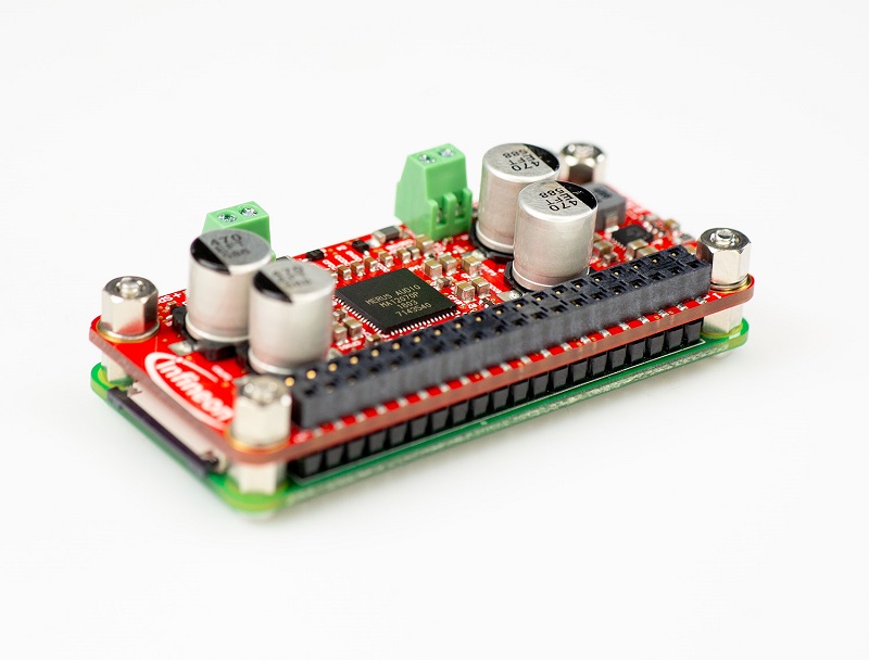 Raspberry Pi HAT board with MERUS class D multilevel amplifier
