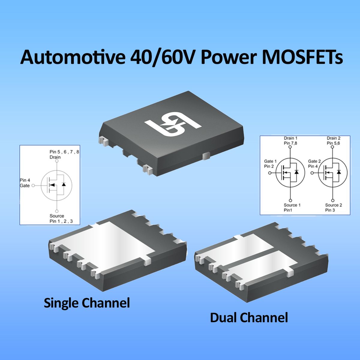 MOSFET 40V Vds 160A Id AEC-Q101 Qualified Pack of 10 SQJQ906EL-T1_GE3 