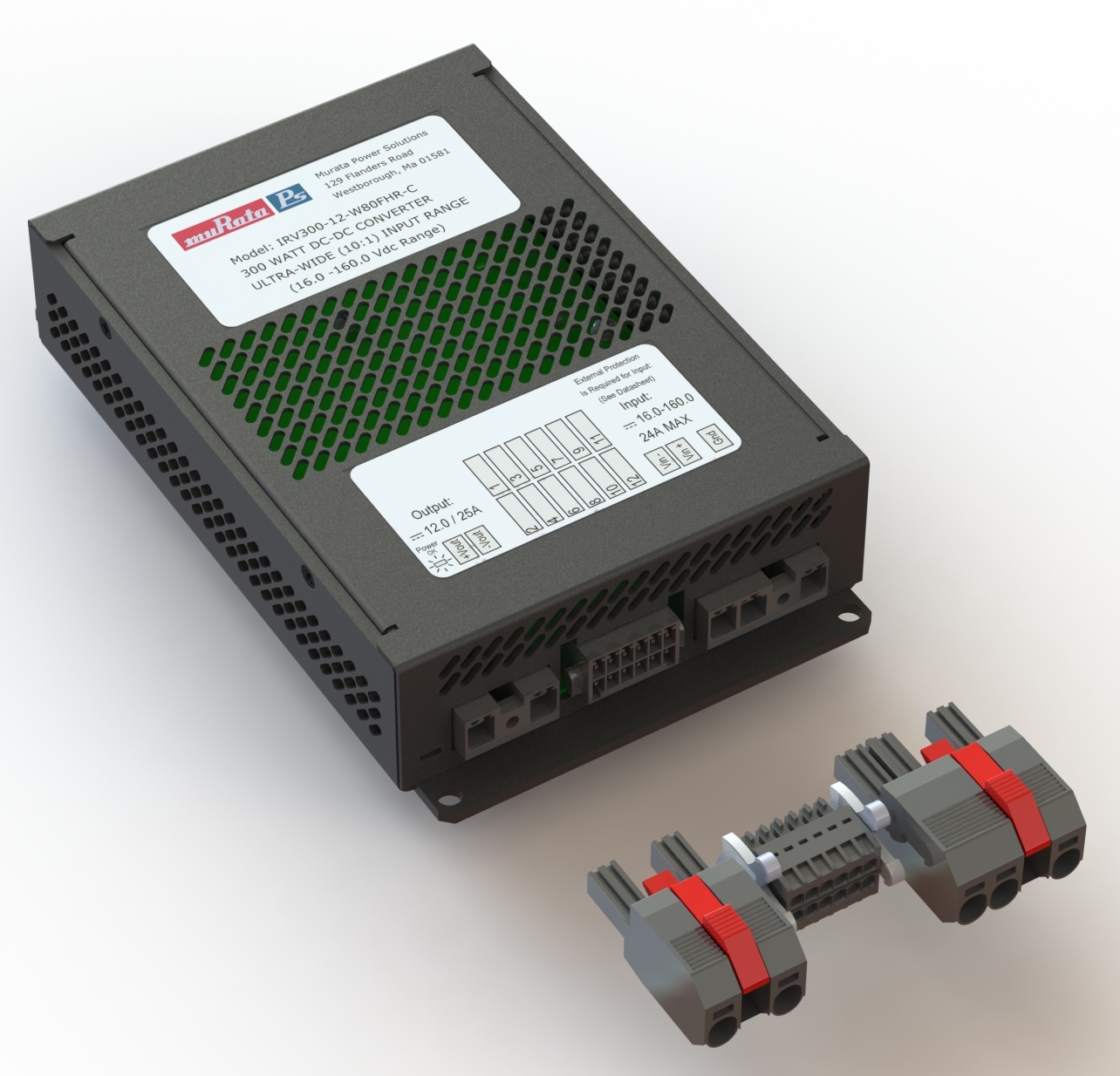 300W 10:1 DC Input Range Converter Offers >92% Efficiency