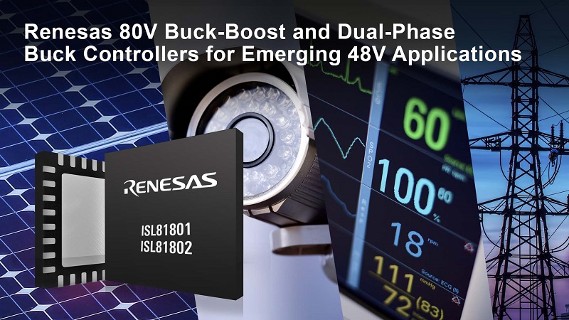 80V bidirectional buck-boost and dual-phase buck DC/DC controllers