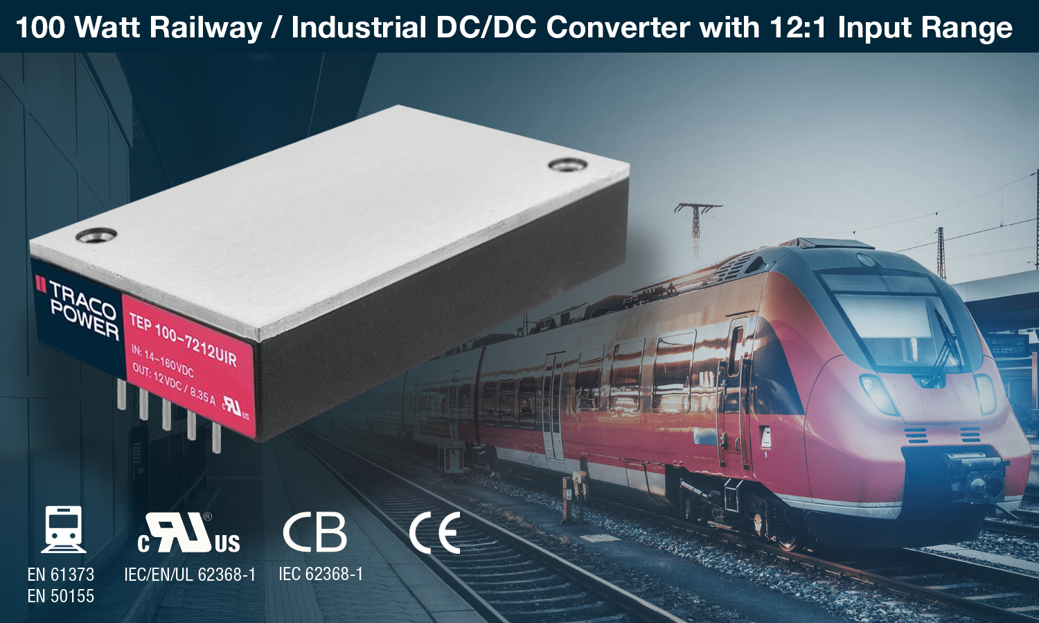 100 Watt Railway DC-DC Converter with 12:1 Input Range