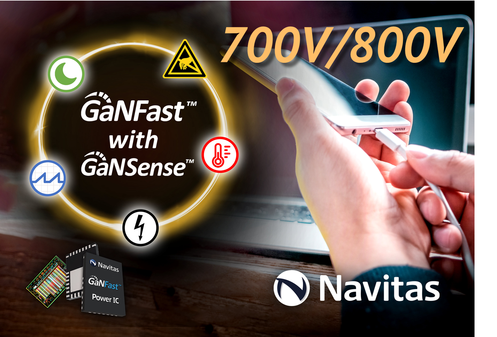 700V-rated GaNFast Power ICs Enable Higher Efficiencies