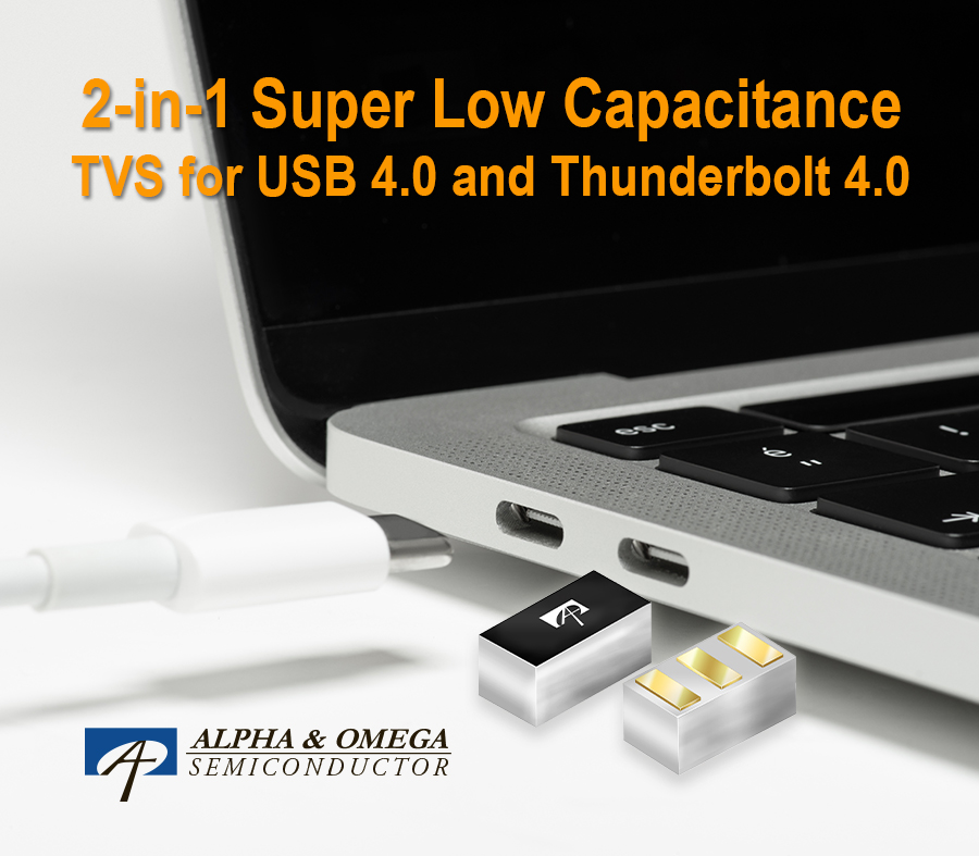 2-in-1 Super Low Capacitance TVS for USB 4.0 & Thunderbolt 4.0 & HDMI2.1 Protection