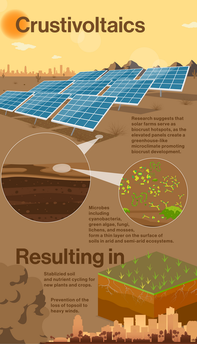 Using Solar Farms to Generate Fresh Desert Soil Crust