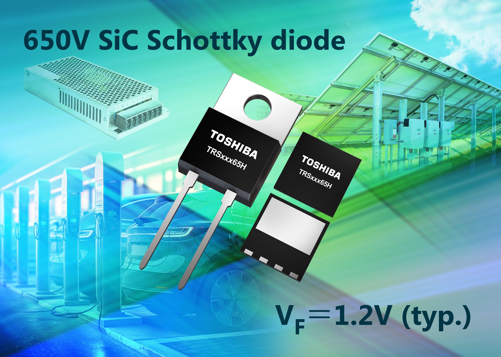 SiC 650V Schottky Barrier Diodes with Forward Voltage of 1.2V Released by Toshiba