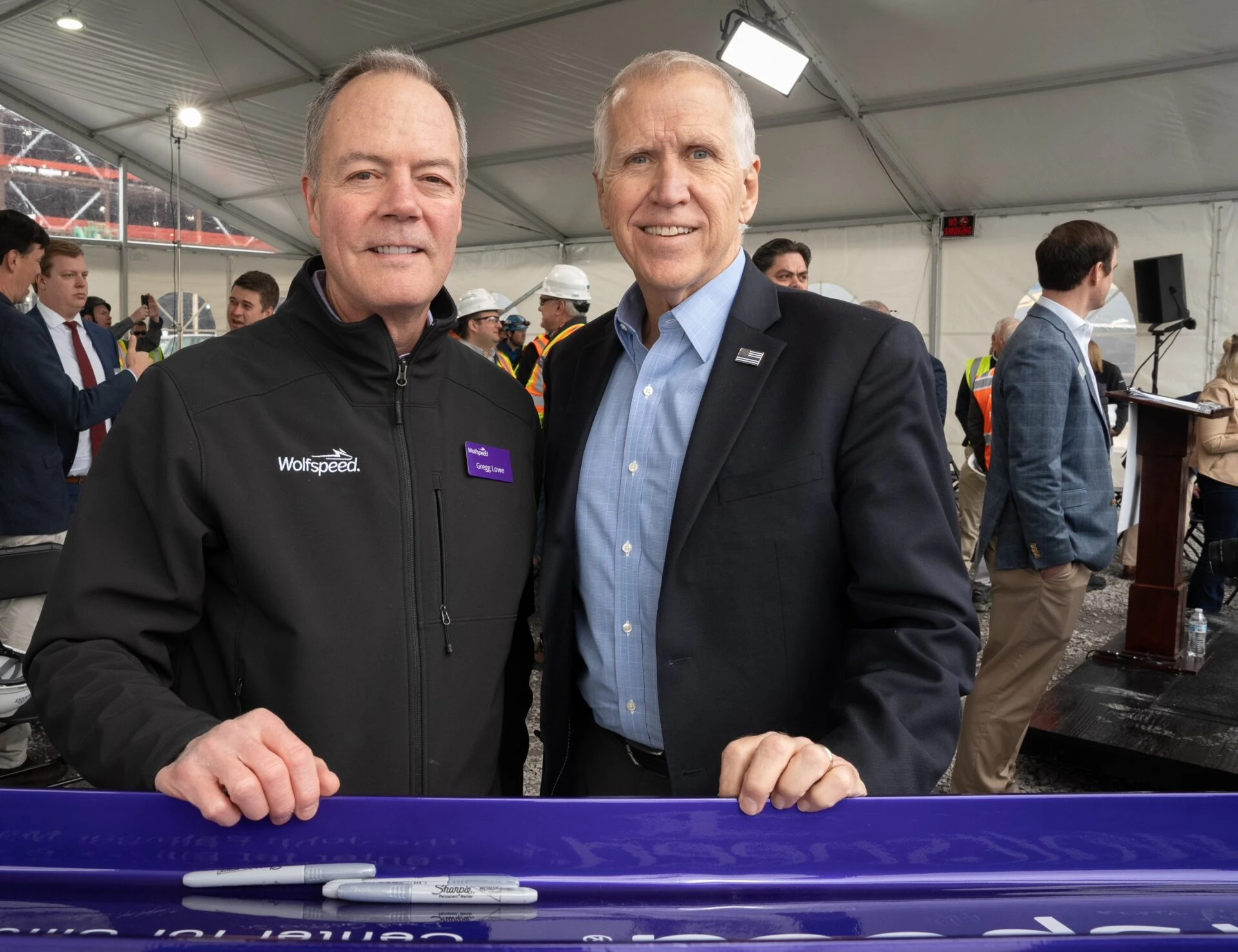 Wolfspeed Tops Out World's Largest, Most Advanced Silicon Carbide Facility Alongside Senator Thom Tillis, Key Officials