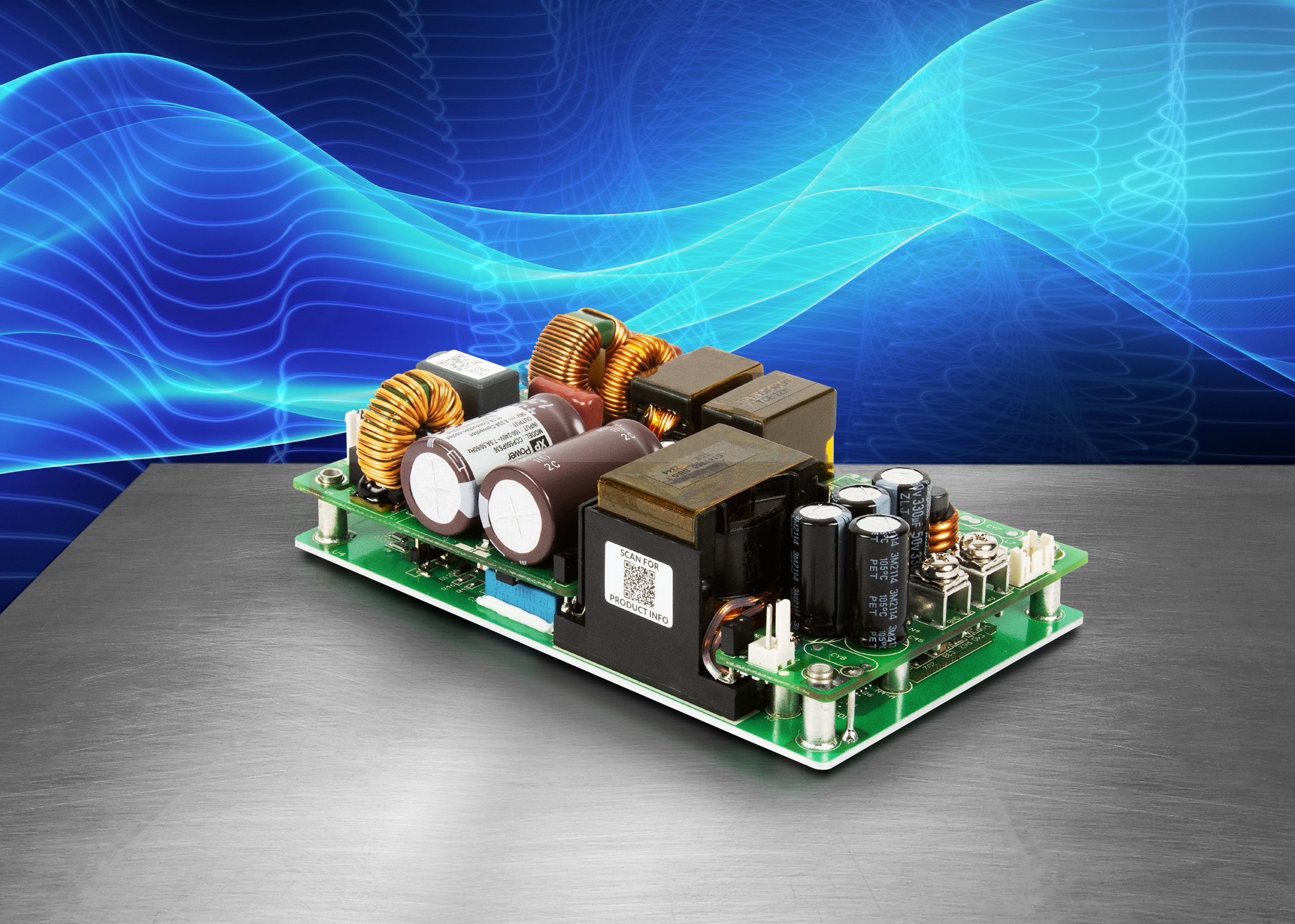 Low-Profile 550W AC-DC Power Supplies Offer Convection, Conduction and Fan-Cooled Ratings for Medical and Industrial Applications