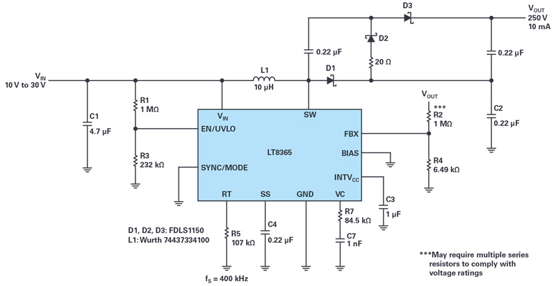 High-Voltage Boost and Inverting Converters for Communications
