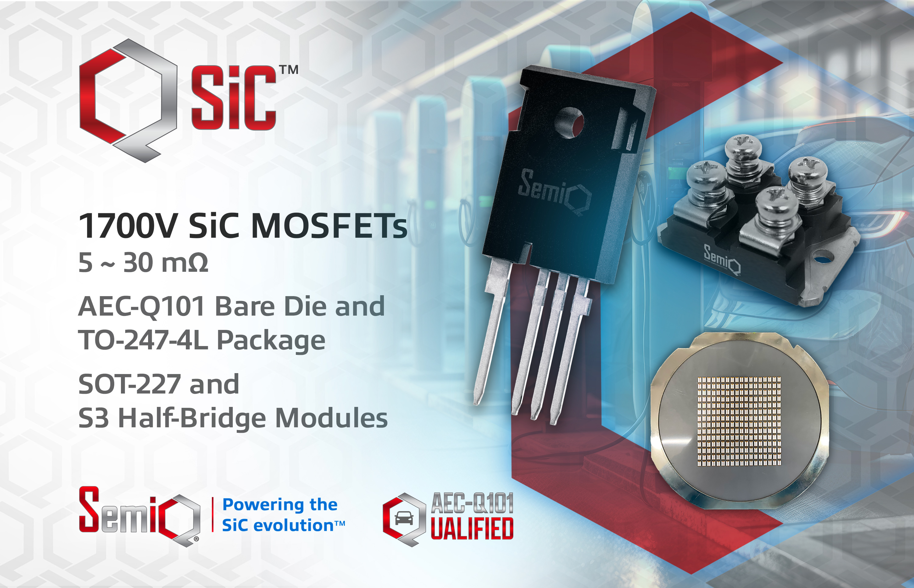 SemiQ QSiC 1700 V Series of High-Reliability, Low-Loss SiC MOSFETs Target Renewables, Energy Storage and EV Charging Applications
